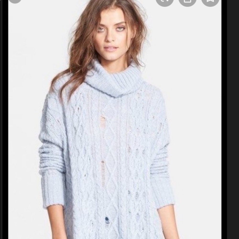 Free People Oversized Distressed Sweater